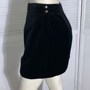 Ruff Hewn Black Velvet Mini A Line Wrap Skirt Size 12
